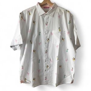 Tommy Bahama Nova Wave Flamingo Tango Seersucker Button Shirt Mens Size XL